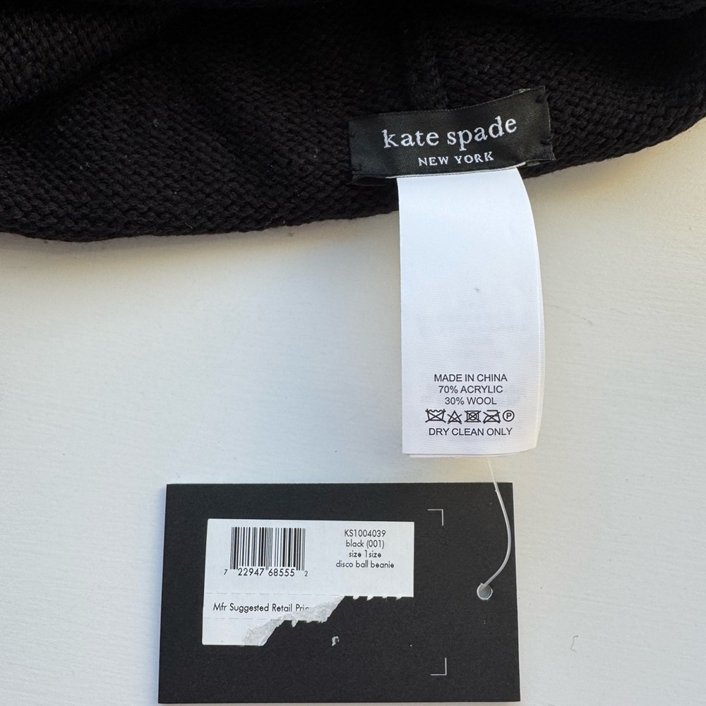 Kate Spade Black Hat with Sparkling Accents - Picture 3 of 4